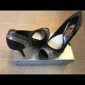 Black & Silver Evening Pumps 4.5” heels